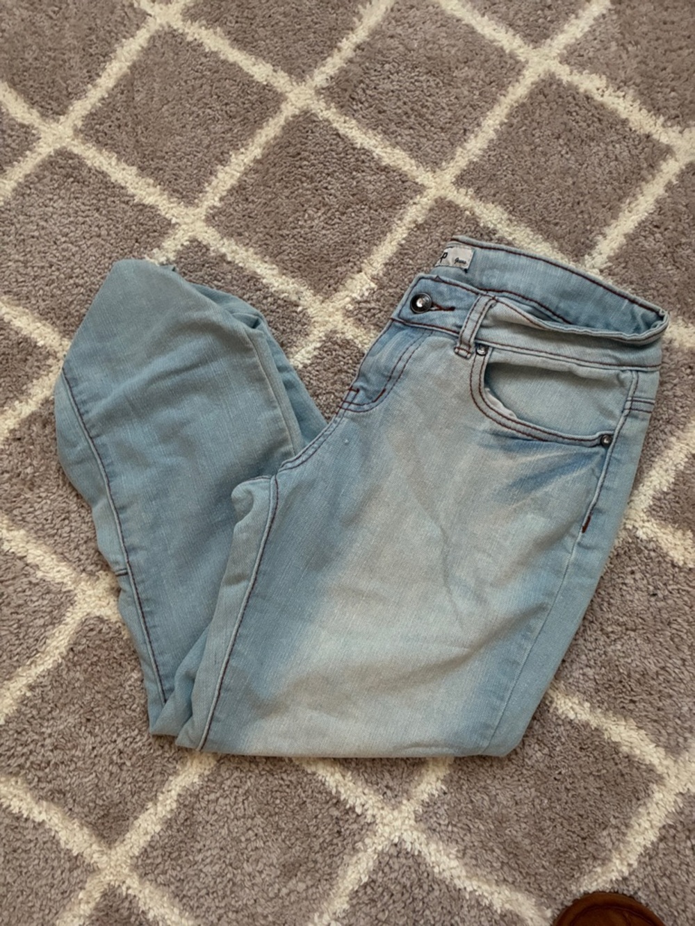 Women's Light Blue Ankle Jeans - Casual Cropped Fit